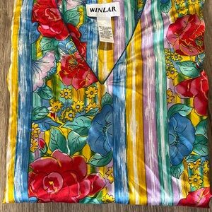 Vintage Women’s Winlar Satin Mumu Kaftan One Size Floral Print